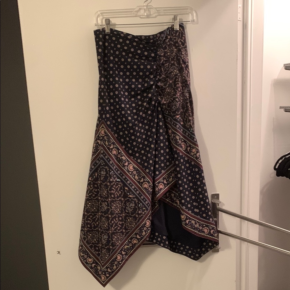 Navy Scarf Print Skirt - Jonathan Simkhai